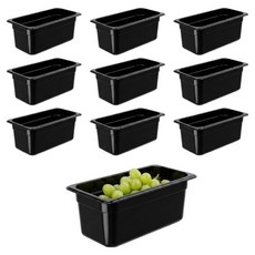 Living Mate 韓國製 PC 營業用 黑色 料理盆 1/3, 10個, 5.3L(10入)