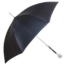 PASOTTI 男士奢華Regency條紋銀馬珍珠灰自動傘 MX653W41PG
