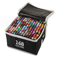 Fancific 繪圖雙頭油性麥克筆 + 收納盒套組, 1套, 168色