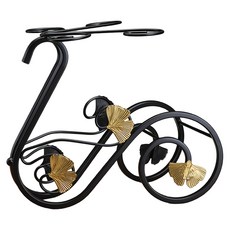 Mabso Shop 經典自行車紅酒架 4杯架 30 x 22 x 24 cm BRP2664, 黑色, 1個