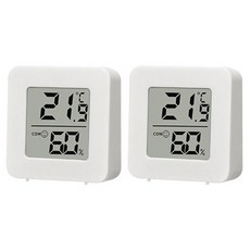 Habong Habong 數位迷你溫濕度計時鐘, 白色, 2個