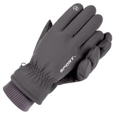 ROCKKICK 3M 刷毛觸控滑雪防寒手套 雙手配戴套組, 灰色, 1套