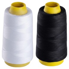 앙플러스 바느질 실 기본 2종 세트, 화이트, 블랙, 1세트