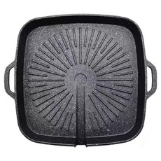 Eluha 電磁爐家用多功能雙層底麥飯石烤盤 燒烤盤 01, 1個, 29cm