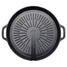 Elruha 電磁爐家用多功能雙層底麥飯石烤盤 燒烤盤 03, 1個, 29cm