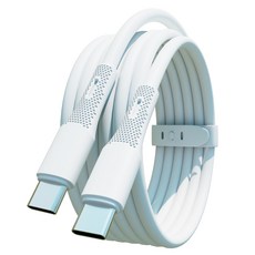 에센스웨어 실리콘 PD 초고속 충전 케이블 60W, 화이트, 1개, 1m