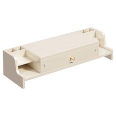 맙소샵 모니터 거치대 서랍 받침대 50.4 x 19.3 x 13.4 cm BRP2689, 화이트