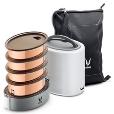 VAYA KOREA Tyffyn 保溫便當盒 1.3L + 提袋組, 白色, 1套