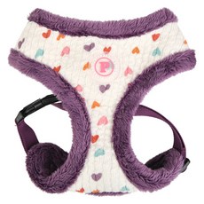 핑카홀릭 강아지 러블리 하트 퍼 하네스, 퍼플, 1개