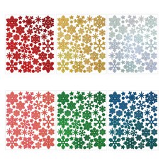 KHOKURI 聖誕雪花冬季裝飾DIY裝飾貼紙6款套組 5W0894, 混合色