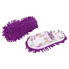 Habong Habong 超細纖維壓花清潔拖鞋 26cm, 紫色底大花, 1個