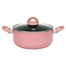 ELO 인덕션 IH 세라믹 코팅 양수냄비, 24cm, 파스텔핑크, 1개