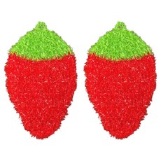 월드크린 반짝이 아크릴 수세미 딸기, 2개입, 1개