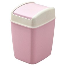 Mabsoshop 馬卡龍旋轉蓋辦公室垃圾桶 BRP2758, 粉紅色