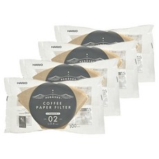 HARIO 好璃奧 Pegasus 咖啡濾紙 02 棕色 PEF-02-100M, 4個, 100入