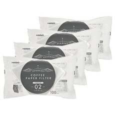 HARIO 好璃奧 Pegasus 咖啡濾紙 02 白色 PEF-02-100W, 4個, 100入