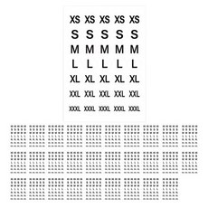 KHOKURI Bite 服飾尺寸標籤貼紙 黑色 5W0895, 30個, 35入