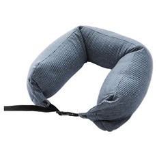 제넷 U자형 고급 줄무늬 낮잠 베개, 깊은 바다색