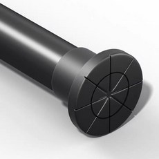 HIGHER DECO 亮面超強力黏貼式可調節長度免釘窗簾伸縮桿, 黑色