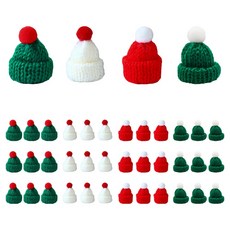 KHOKURI 聖誕節裝飾迷你毛球毛帽 4款 x 10入組 5W0864, 1套, 混色