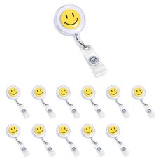 KHOKURI 微笑伸縮扣 員工證 護士證件掛環 12入組 5W0901, 1套, 混合顏色