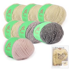 brandyarn 鯖魚貓 毛衣編織 DIY 90 織圖 + 絨毛花呢 3號 4球 + 10號 + 11號 + 5號 套組, 3號, 10號, 11號, 5號(編織線), 1套