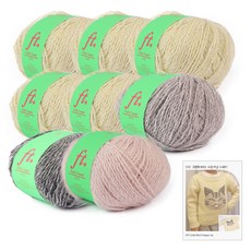 brandyarn 鯖魚貓 毛衣編織 DIY 110 織圖 + Fluffy Tweed 3號 5球 + 10號 + 11號 + 5號 套組, 3號, 10號, 11號, 5號(編織線), 1套