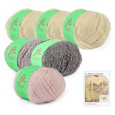 brandyarn 鯖魚貓 毛衣編織 DIY 80 織圖 + Fluffy Tweed 3號 3入 + 10號 + 11號 + 5號 套組, 3號, 10號, 11號, 5號(編織線), 1套