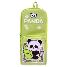 Abern 熊貓袋型鉛筆盒, 綠色, 1個