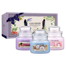 COCODOR 珂珂朵爾 小罐香氛蠟燭3入禮盒1號, 1套, 薰衣草與檸檬草, 棉花粉, 茶玫瑰