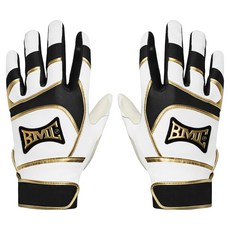 BMC BASEBALL MEMBERS CLUB Pro Snow Edition 打擊手套 LE264 雙手穿戴, 白色 + 黑色 + 象牙白, 1套