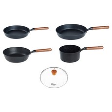 DORCO 多可樂客 Foresta 第三季 IH 電磁爐適用鍋具 5件組, 黑色, 1套, 5件