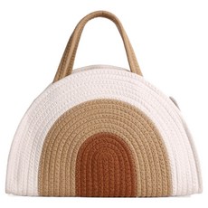 JOYMULTI 棉繩尿布收納多用途手提籃, 彩虹, 1個