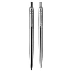 PARKER 派克 Jotter 不鏽鋼原子筆自動鉛筆雙件組, 銀色, 1套