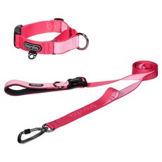 분독 강아지 플레이리쉬 롱리드줄 2m + 마틴게일 오리지널 목줄 세트, 스트로베리, 1세트