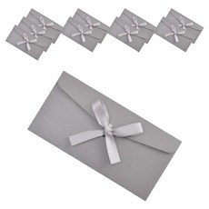 휴고잉 리본 편지 감사 용돈봉투, 그레이, 10개