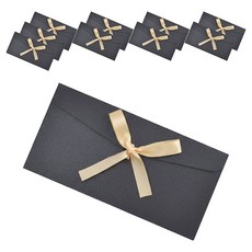 휴고잉 리본 편지 감사 용돈봉투, 블랙, 10개