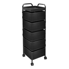 H&K 家居 家幫手旋轉收納置物架 5層, 黑色, 1個