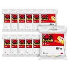 3M Scotch 透明膠帶 550 補充包 12mm x 20m, 單一顏色, 12個