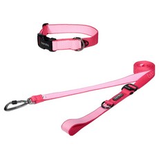 분독 강아지 플레이리쉬 롱리드줄 3.2m + 오리지널 목줄 세트, 스트로베리, 1세트