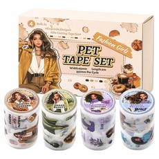 Sticony 復古膠帶卷貼紙 4卷組, 生活風格, 1套