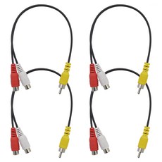 컴스 RCA 2선 젠더 케이블 Y형 RCA M to RCA Fx2 25cm 4p, 1개, CP770