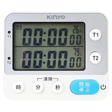 Kinyo 多功能電子式雙計時器 TC-23, 白色, 1個