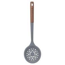 뉴비아 실리콘 조리도구 우드핸들 스키밍국자08, 그레이, 1개