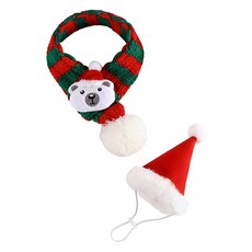 MODACore 摩達客 寵物超Q聖誕帽頭飾 + 可愛小圍巾, 款式隨機, 1套