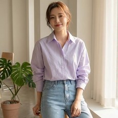 Paradiso 女款 亮白臉部 lilac 基本版型襯衫