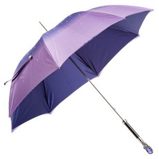 PASOTTI 女性奢華施華洛世奇雙層布料紫色寶石手動傘 WX324W68