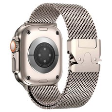 TF7 Apple Watch 鍊式網眼金屬扣錶帶 TF7AW73 42 / 44 / 45 / 46 / 49mm, 鈦銀色, 1個