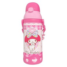 Sanrio 三麗鷗 美樂蒂圖案兩用式 雙杯蓋兒童保溫水壺, 粉色美樂蒂, 1套, 520ml