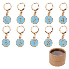 코오미 뜨개질 숫자 마커링 뜨개 단수링 코바늘 니팅도구 10종 + 박스 세트 5W0930, 1세트, 블루